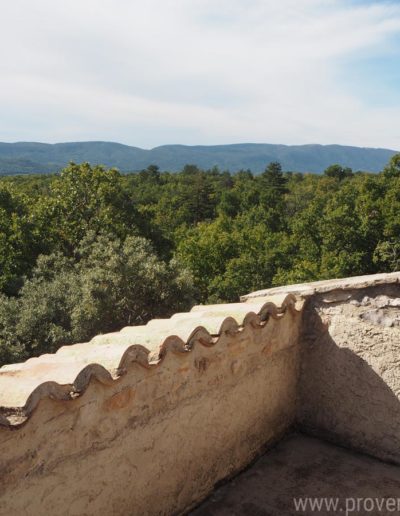 Vue sur le Luberon depuis la terrasse du solarium de la location de vacances située dans le charmant village de Reillanne.